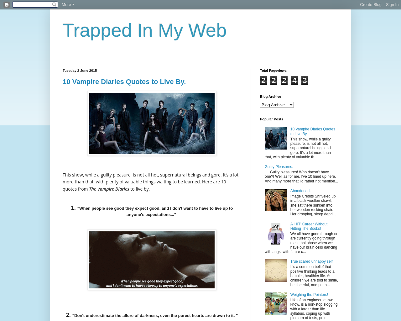 Trapped In My Web