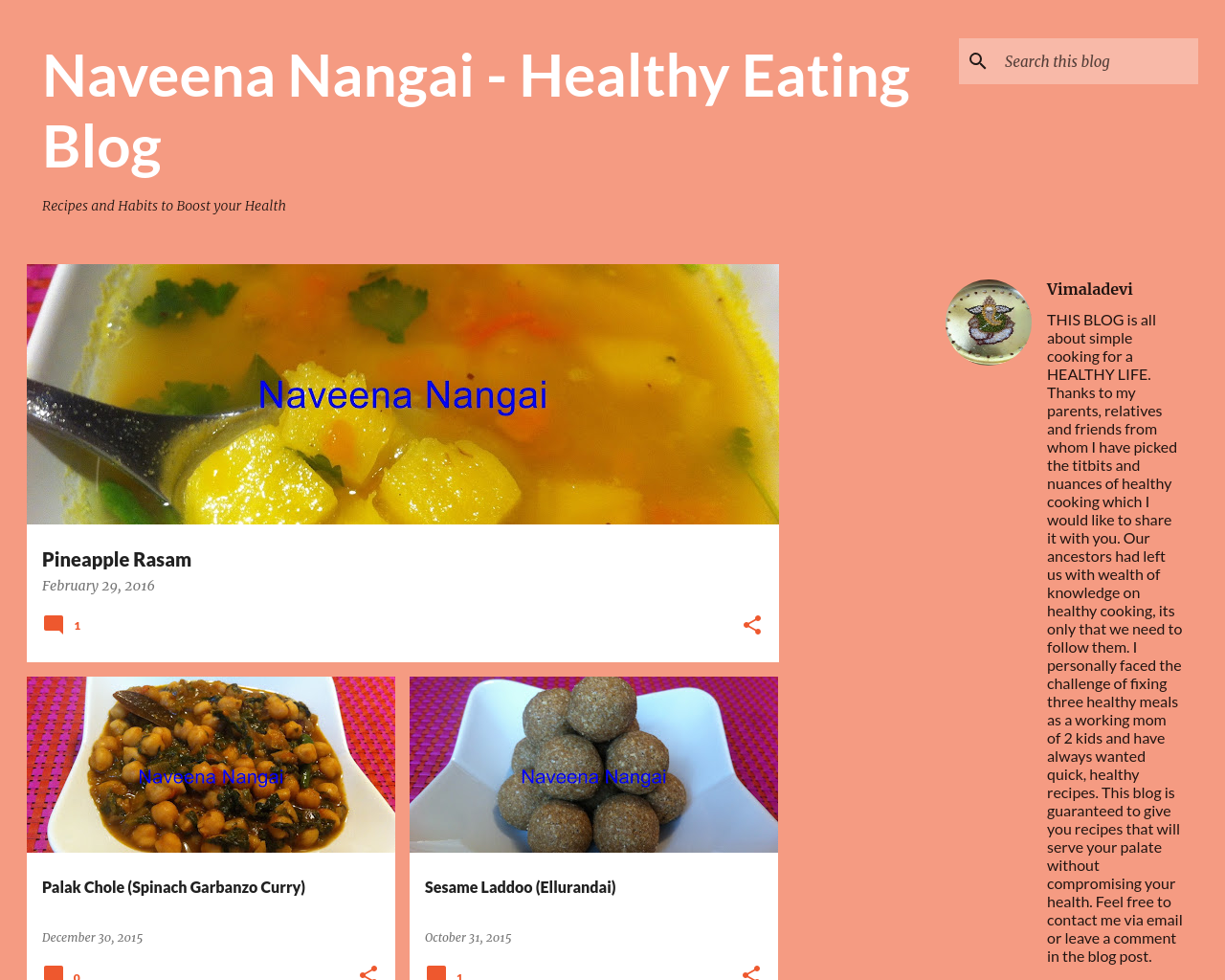 Naveena Nangai - Healthy Eating Blog