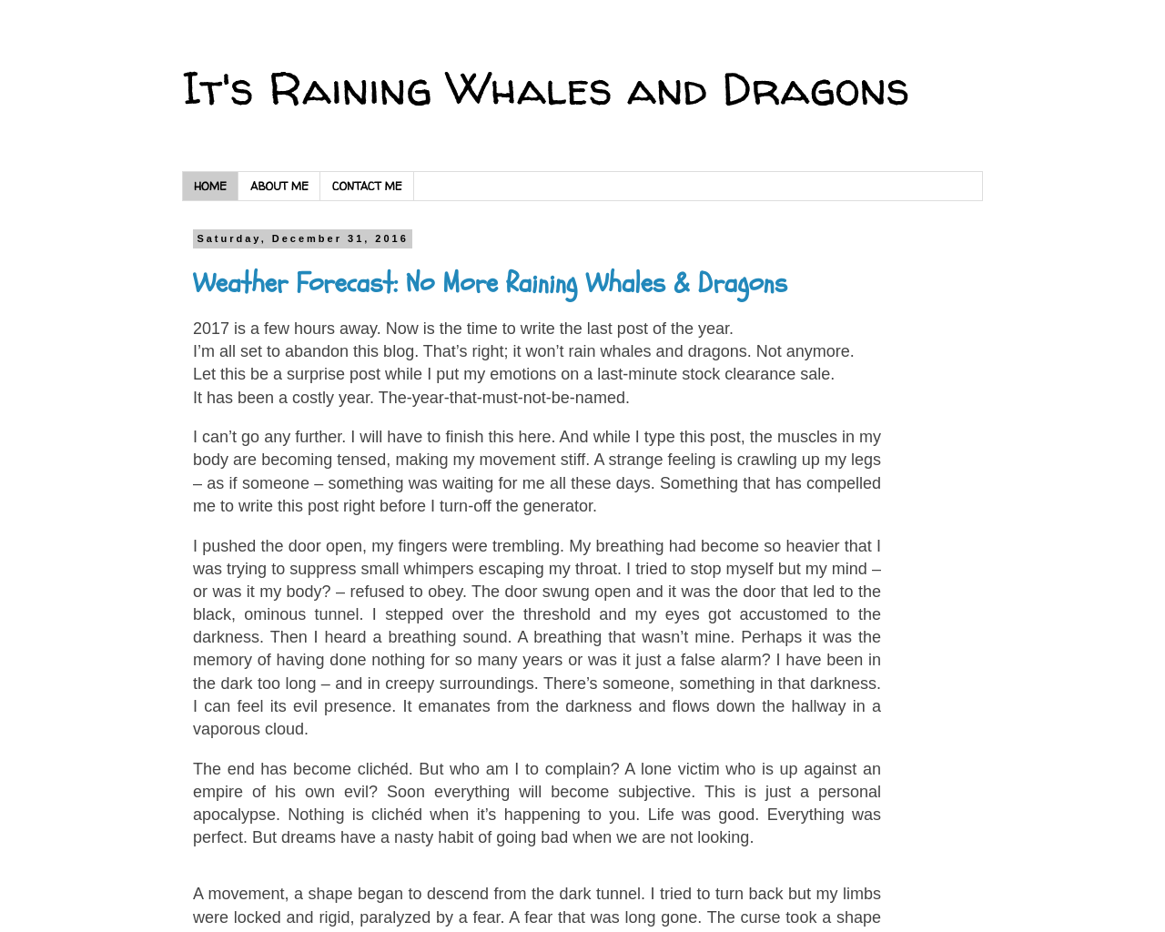 It's Raining Whales and Dragons