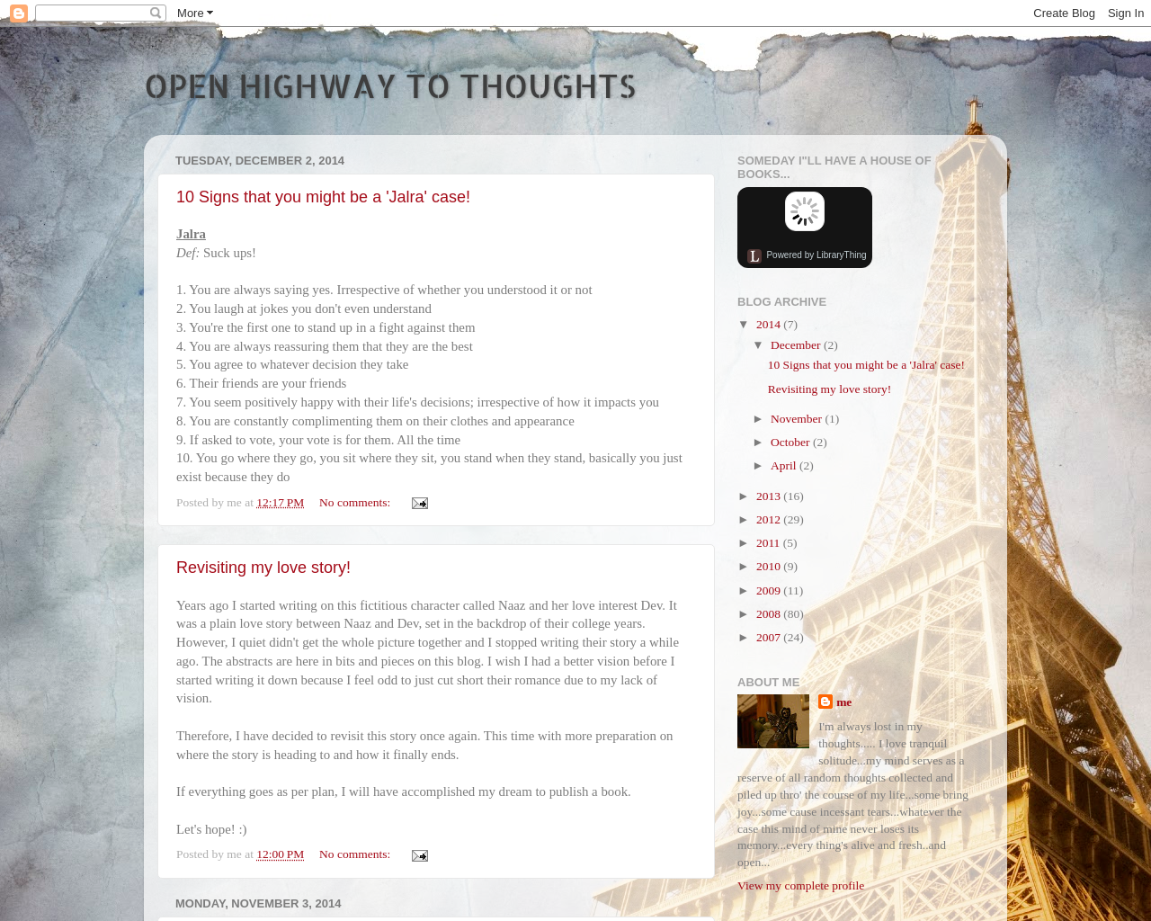 Open Highway To Thoughts