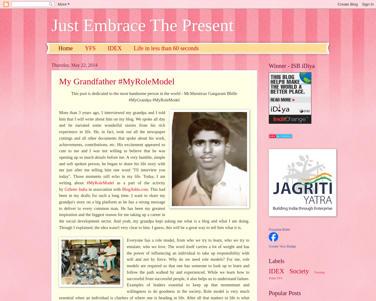 Priyanka Bhille's Blog- Just Embrace the Present..!!