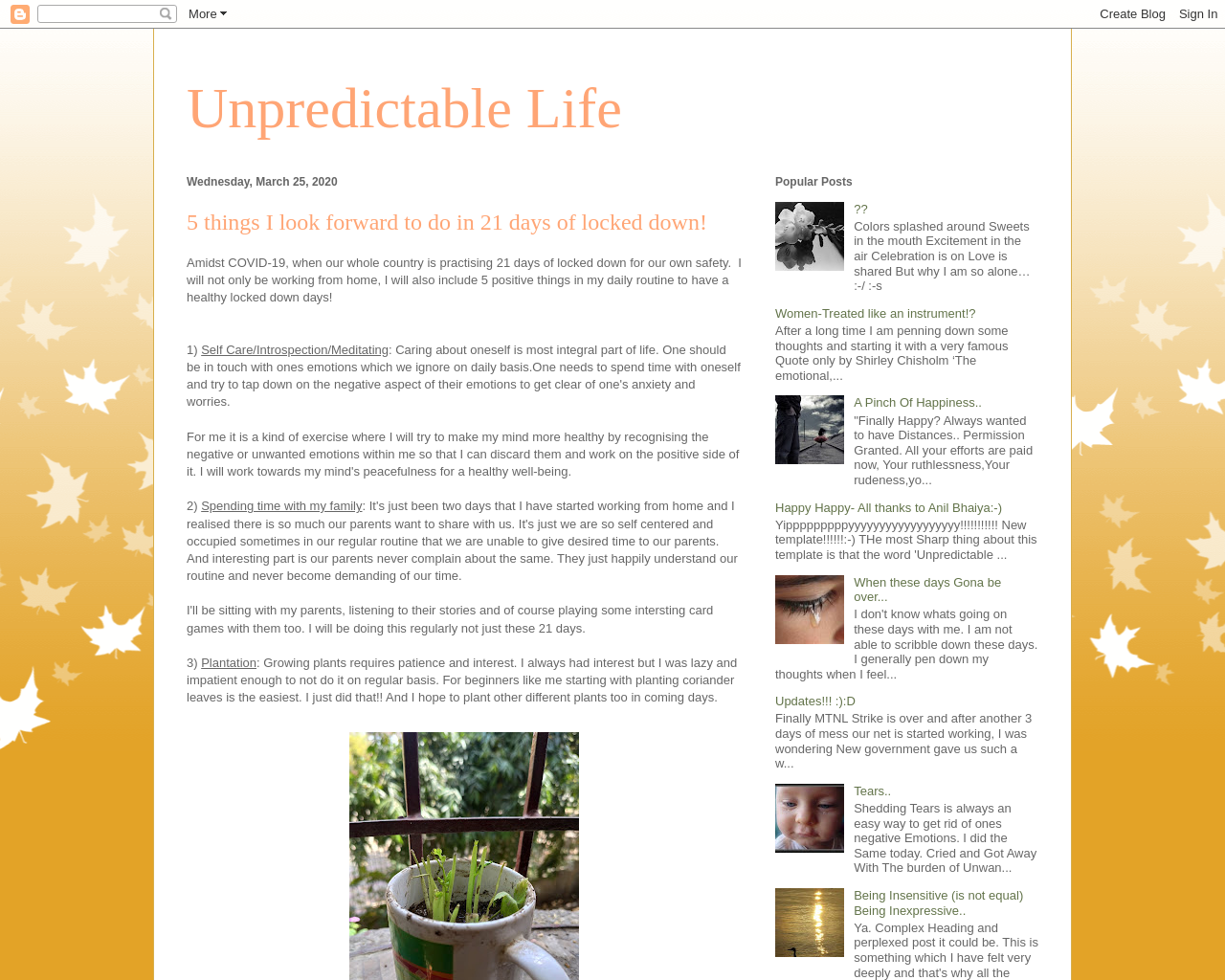 Unpredictable Life