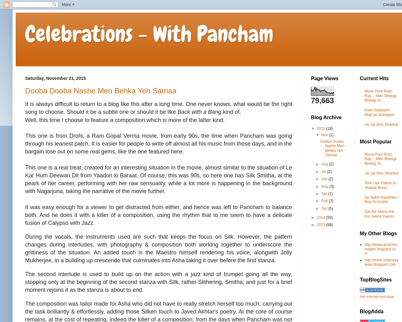 Celebrations - With Pancham