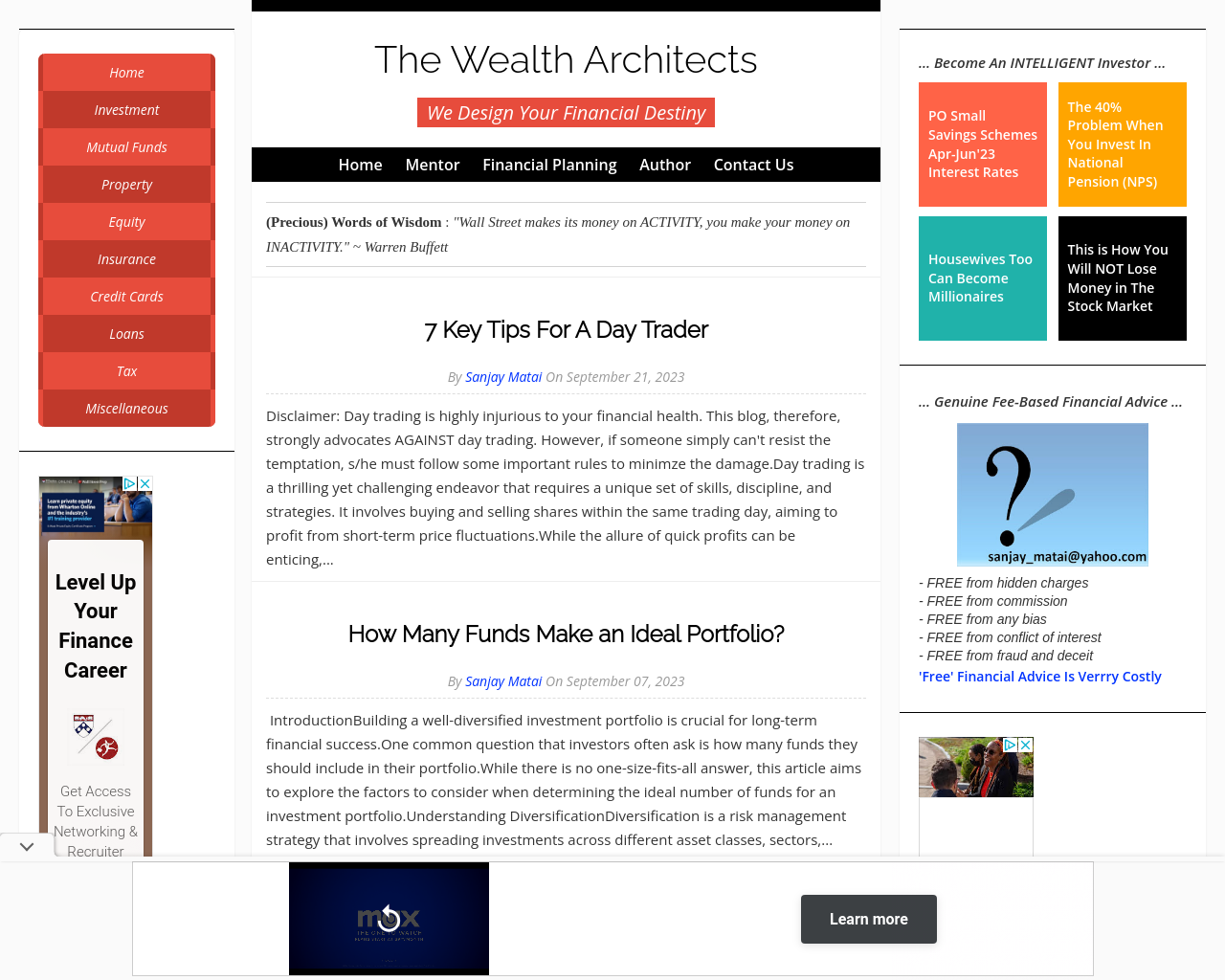 Sanjay Matai, The Wealth Architects