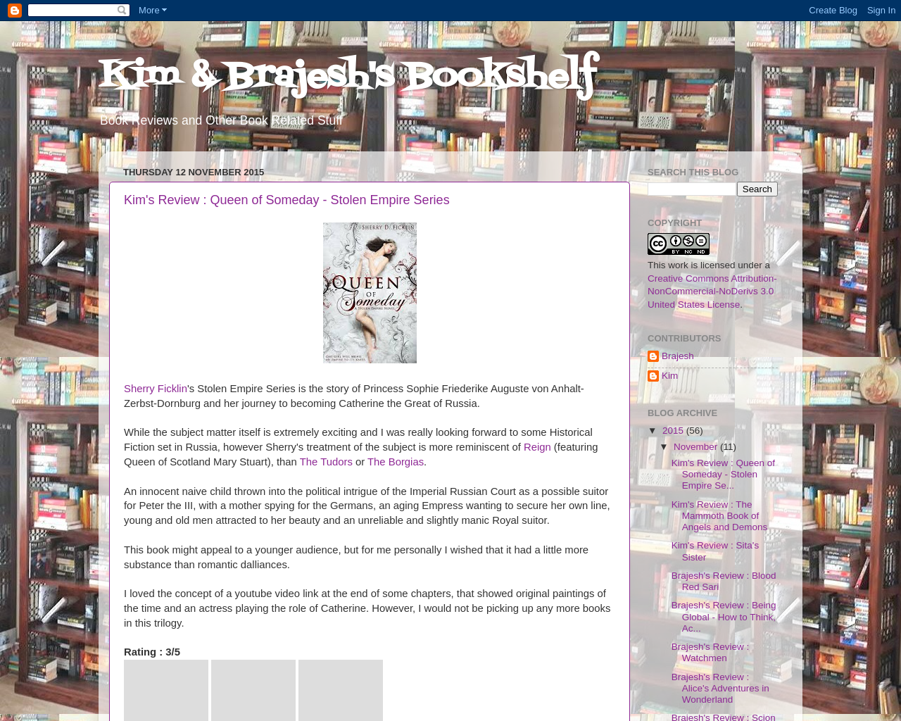 Kim & Brajesh's Bookshelf