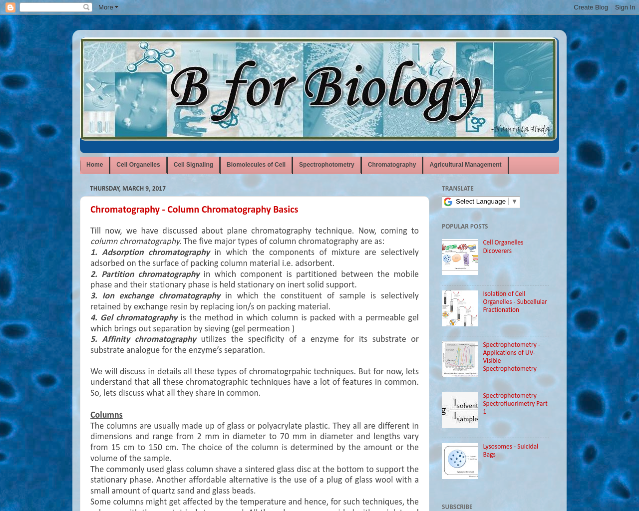 B for Biology