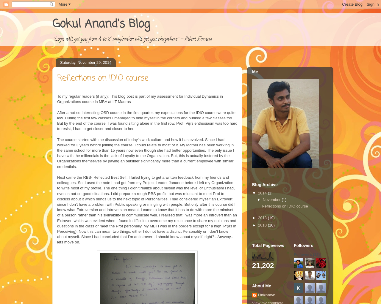Gokul Anand's Blog