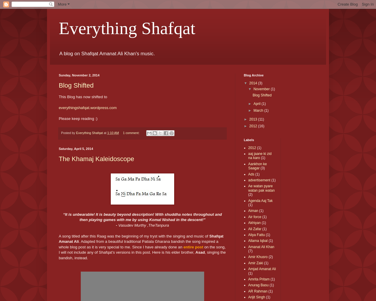 Everything Shafqat- A blog on Shafqat Amanat Ali's music