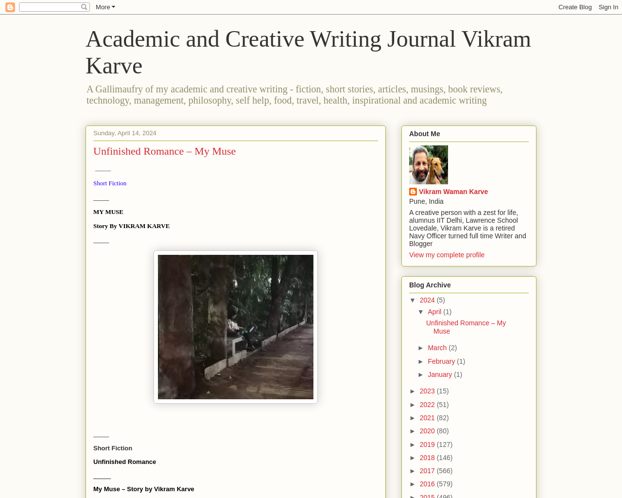 Academic and Creative Writing Journal Vikram Karve