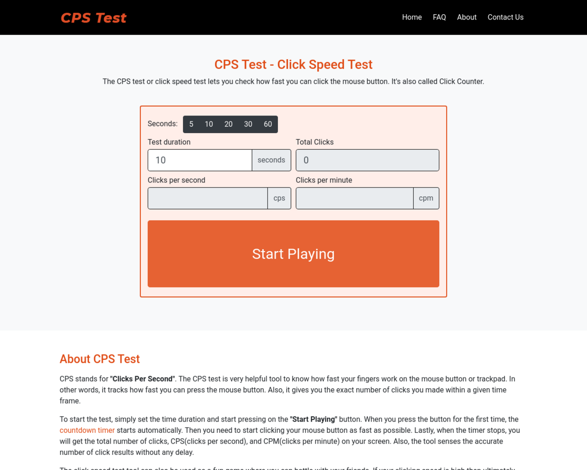 CPS Test - Click Speed Test: Check how fast you can click your mouse
